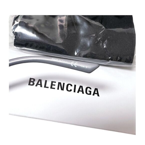 Balenciaga Logo Womens Grey Aluminum Metal Frame UV Sunglasses with Case New main image 7